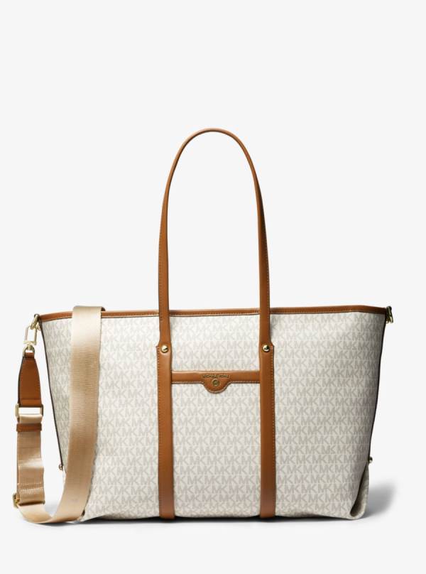 Damske Prenosná Taška Michael Kors Beck Large Logo Hnedožltý Hnede - Kabelky Michael Kors Sleva | NEMFA-8560